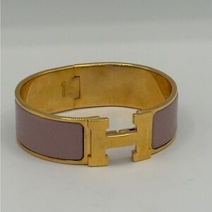Hermes Gold and Pink Bracelet